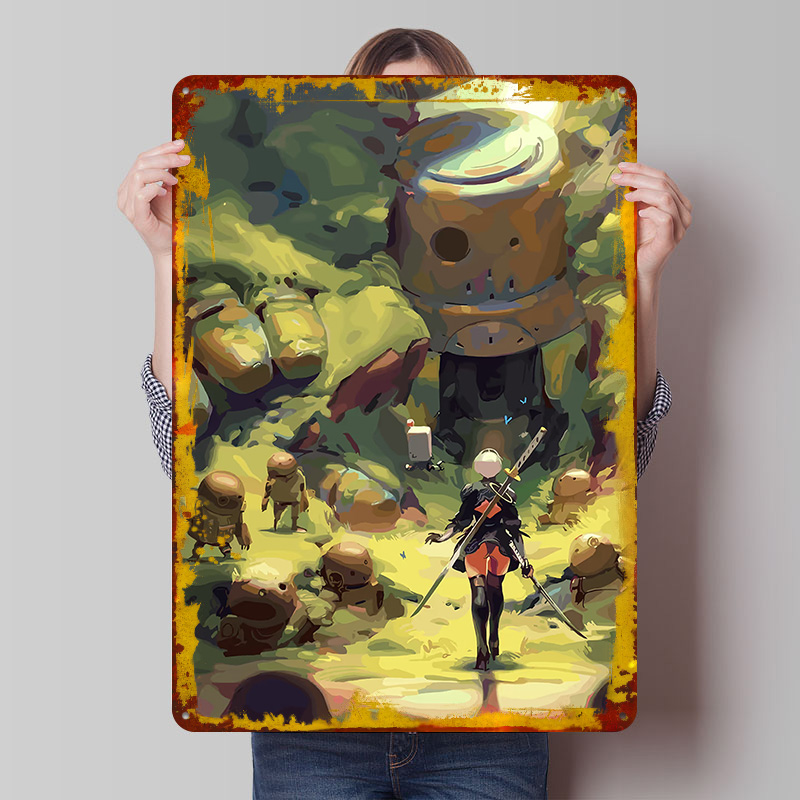 Desk Setup Art - Nier Automata: Poster in Metallo 2B