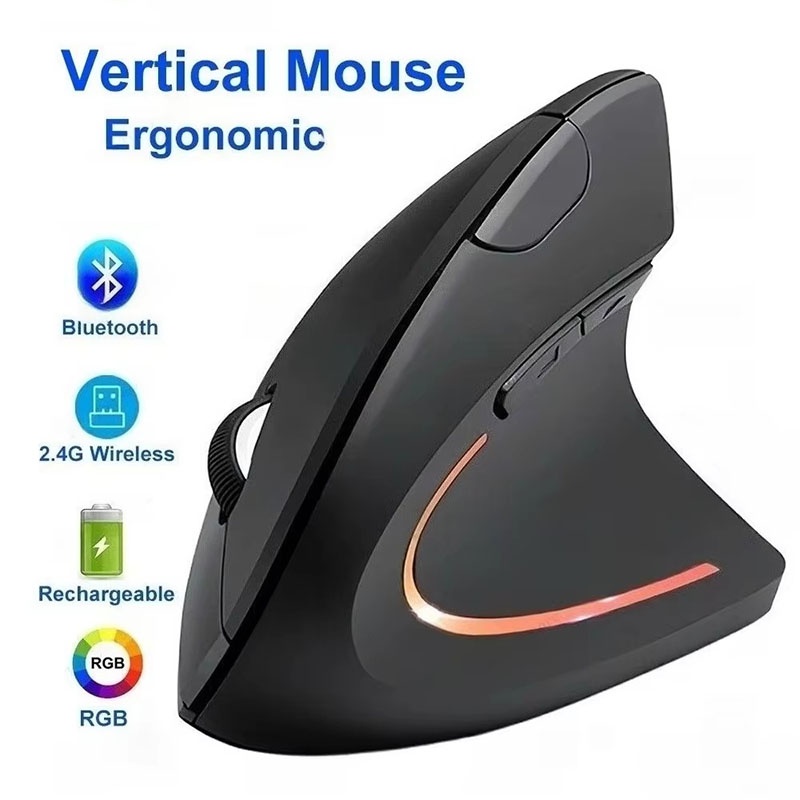 Desk Setup Kit - Mouse verticale ergonomico compatibile con Bluetooth