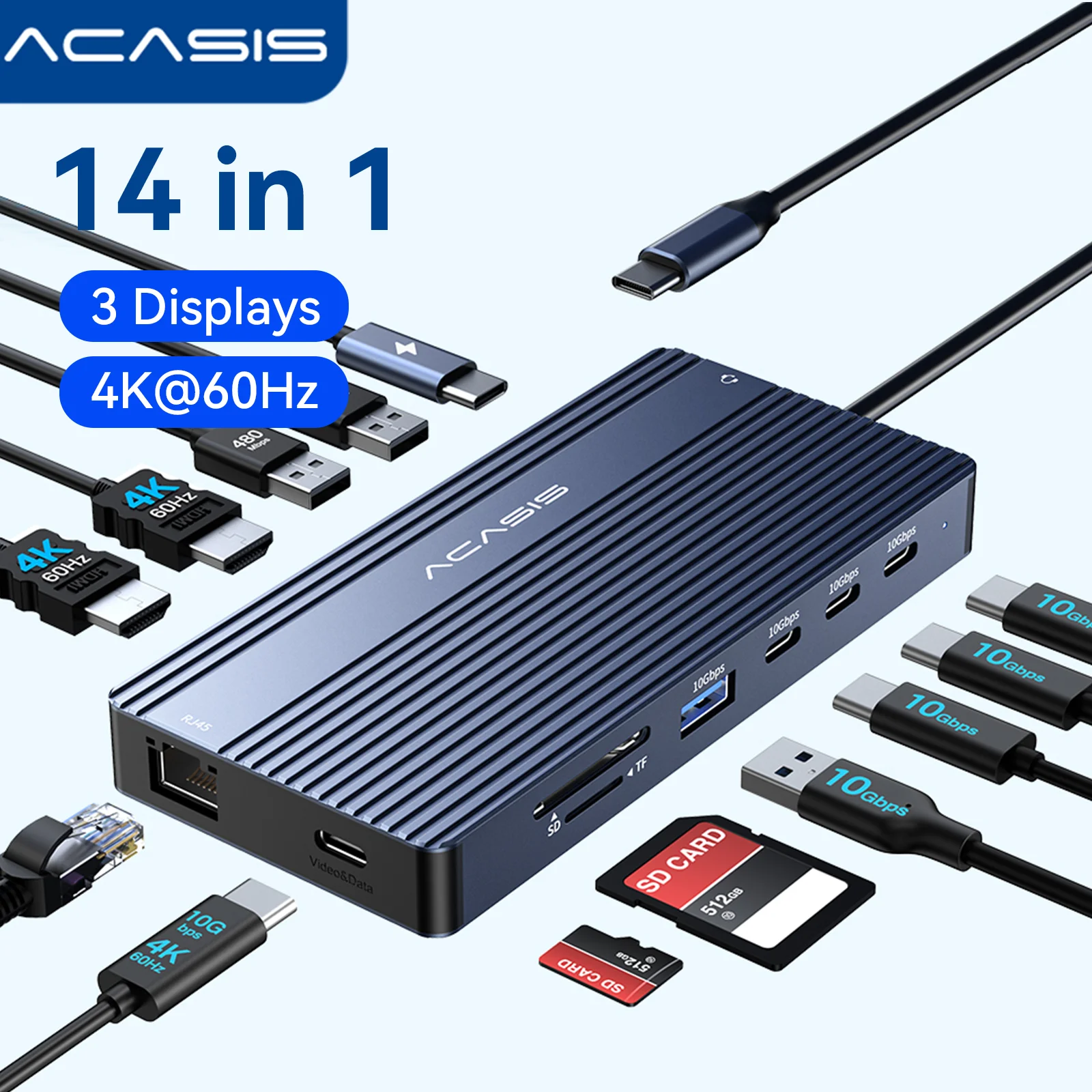 Desk Setup Mac - Acasis Docking Station USB-C 14 in