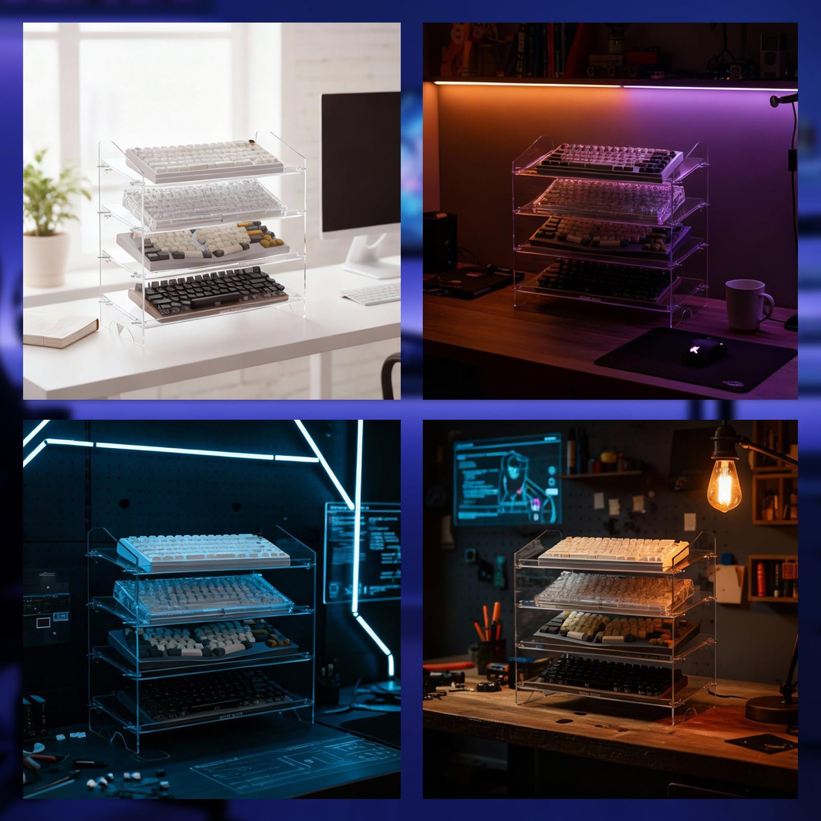 Desk Setup Tablet - Espositore per Tastiere Meccaniche e Keycaps,