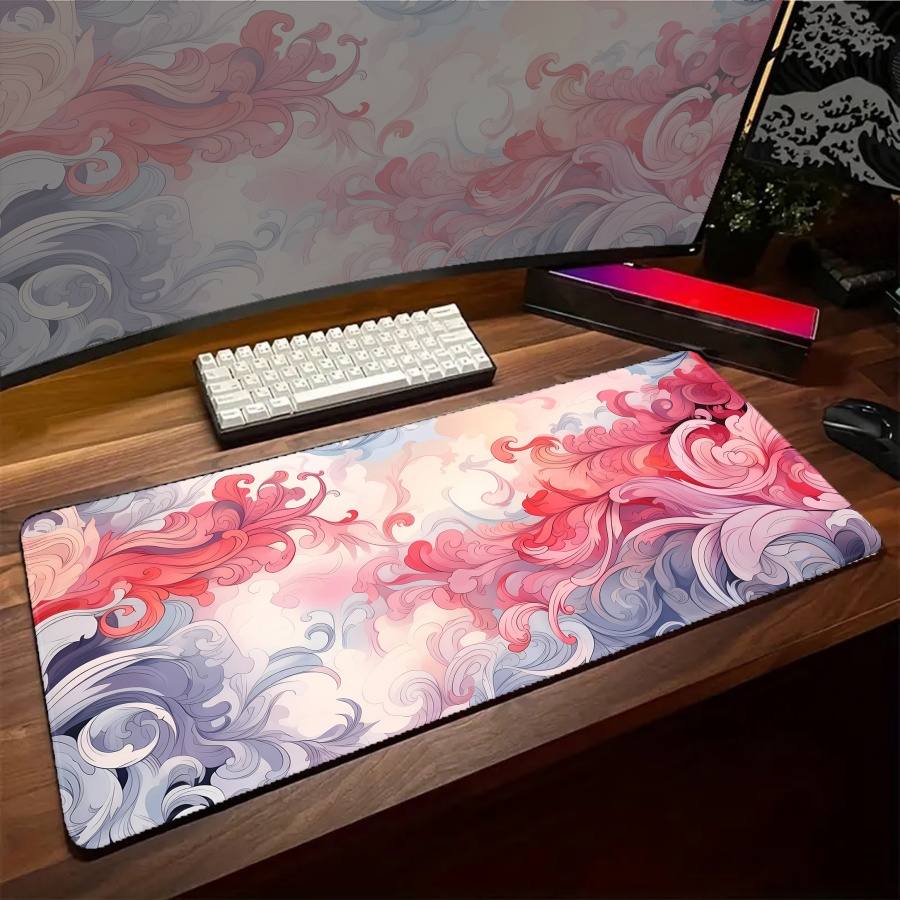 Desk Setup Art - Tappetino per mouse XXL con piume