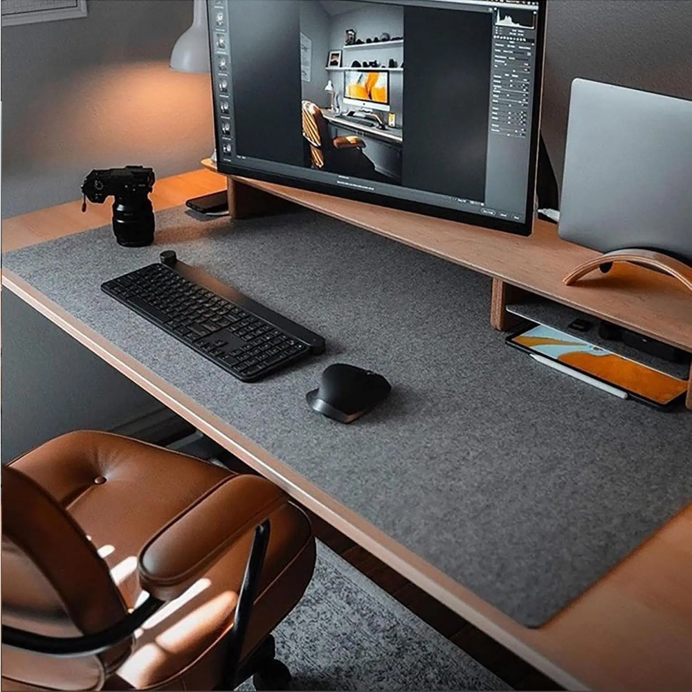 Desk Setup Cozy - Tappetino da scrivania in feltro Tappetino