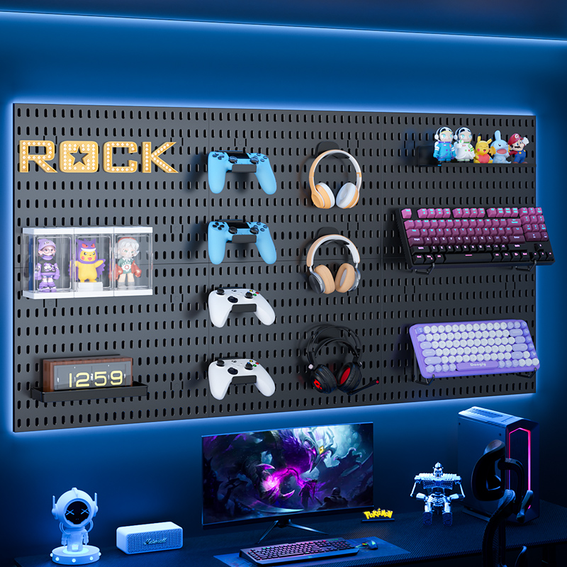 Desk Setup Kit - Gaming Gear Pegboard: montaggio a parete,