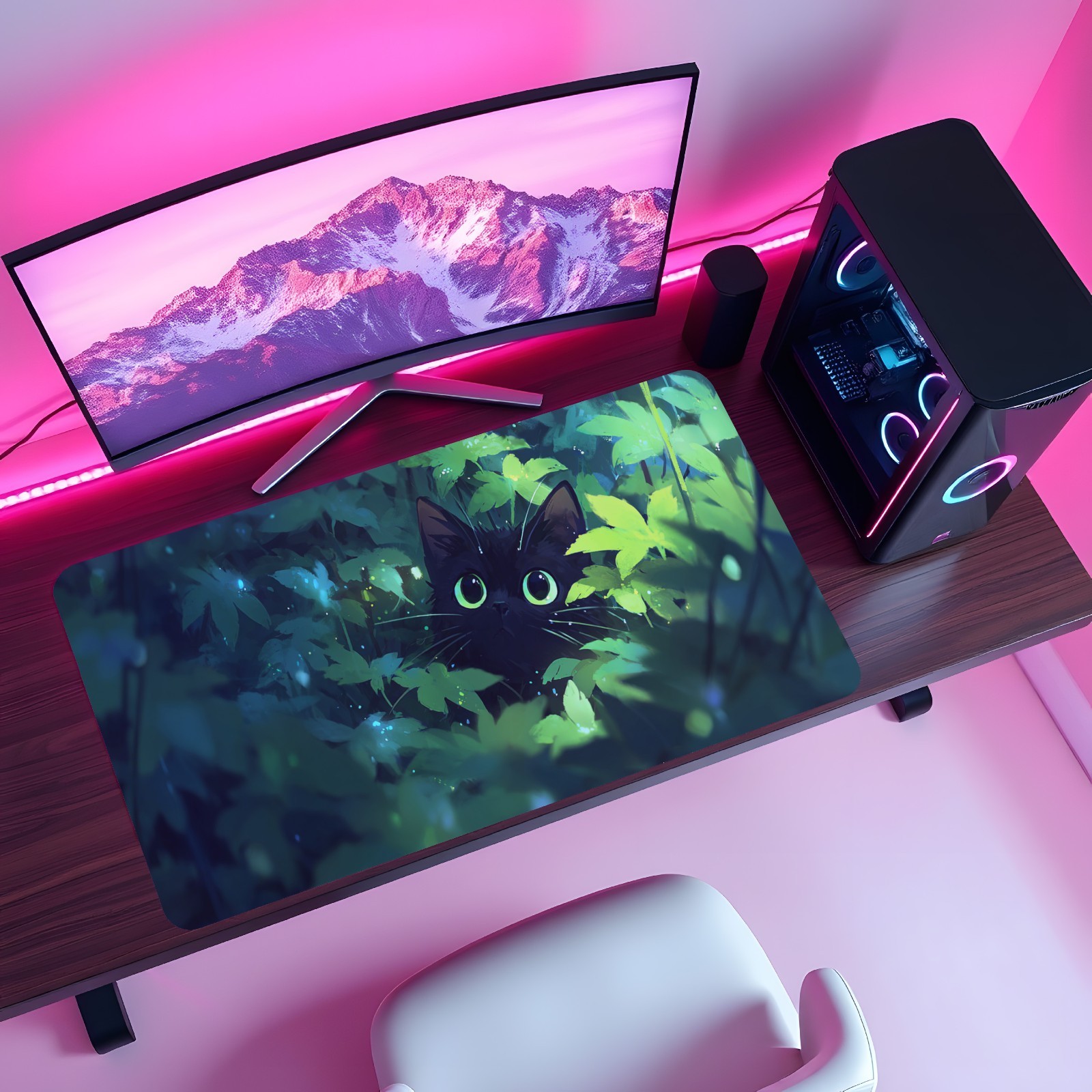 Tappetino da gioco Black Cat p - Desk Setup Art recensione e prezzo